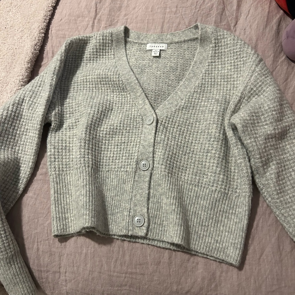 Topshop waffle knit cardigan